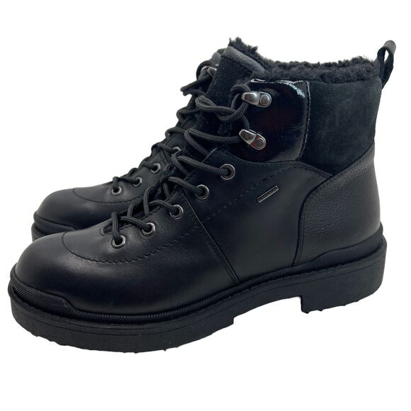Geox Nevegal Abx Woman Combat Boots In Black Size 7 - Picture 5 of 11
